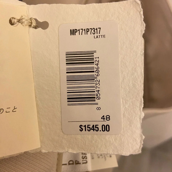 NWT Brunello Cucinelli Pleated Virgin Wool Trousers Latte Size 12 - Picture 10 of 11